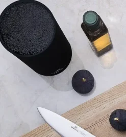 GERLACH SMART BLACK 994 Zestaw noży w bloku 6 elementów + ostrzałka 2w1 / antypoślizgowa rękojeść / 994CZARNY/2w1