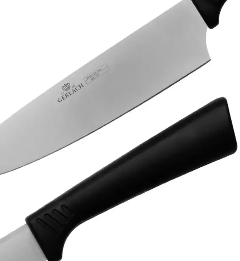GERLACH SMART BLACK 994 Zestaw noży w bloku 6 elementów + ostrzałka 2w1 / antypoślizgowa rękojeść / 994CZARNY/2w1