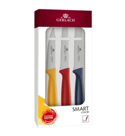 GERLACH SMART COLOR Komplet 3 noży w pudełku / antypoślizgowa rękojeść