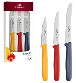 GERLACH SMART COLOR Komplet 3 noży w pudełku / antypoślizgowa rękojeść