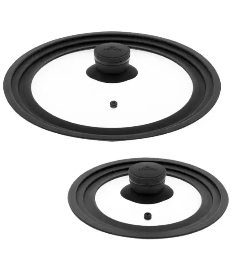 GERLACH SMART Komplet dwóch pokrywek 16/18/20 + 24/26/28 cm/ szkło + silikon