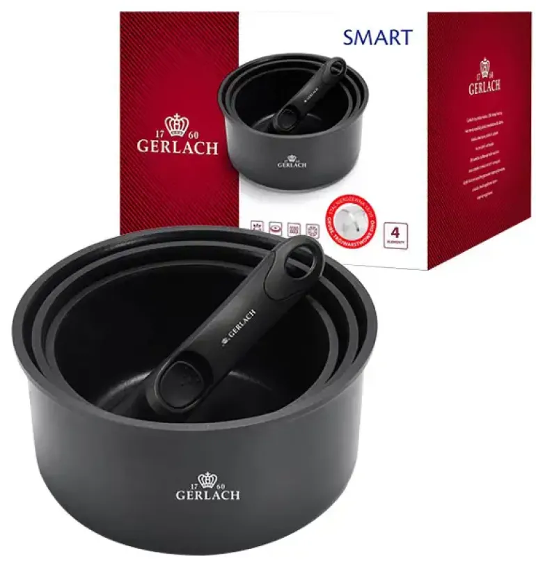 GERLACH SMART 994 Komplet 3 garnków 16/18/20 cm + odpinana rączka / indukcja