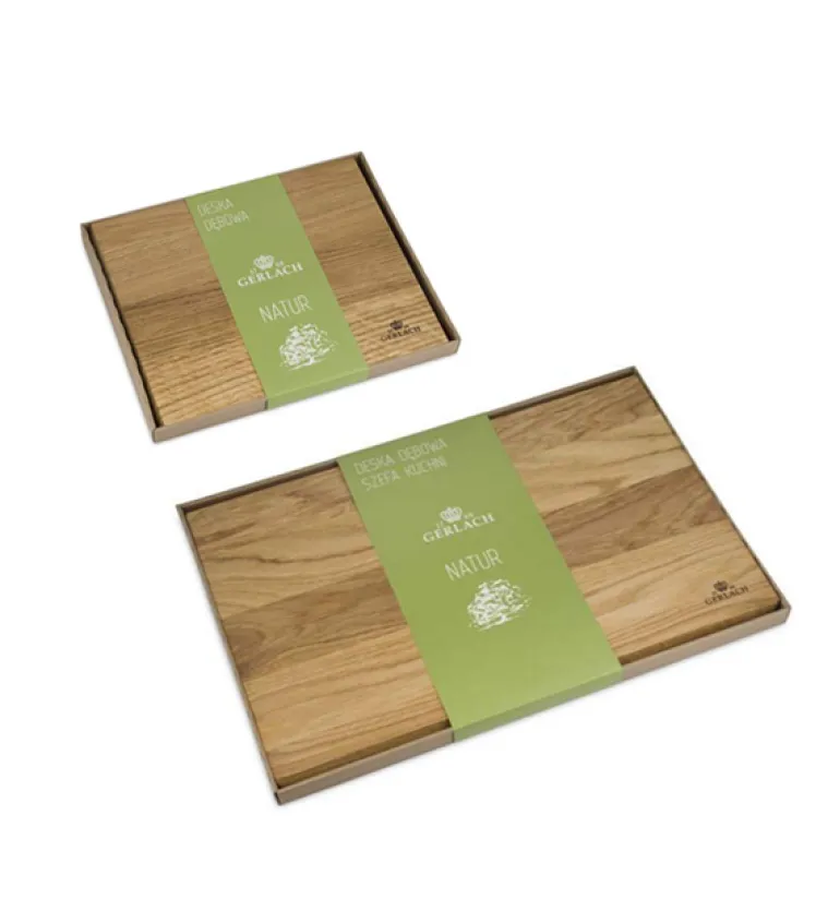 GERLACH STYLE PLUS Komplet 5 noży w bloku + komplet desek dębowych