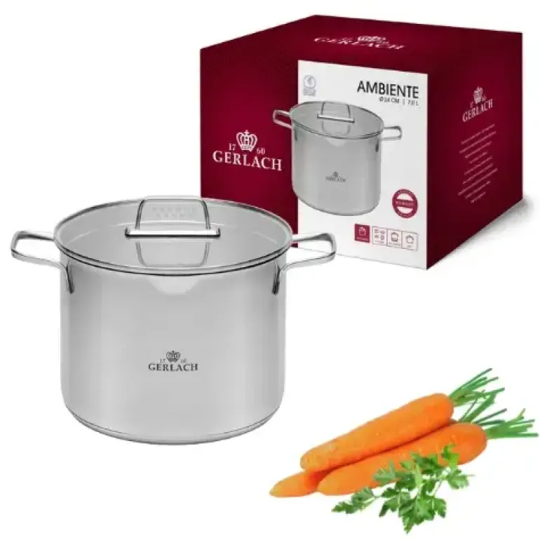 GERLACH SUPERIOR Komplet Garnki z pokrywkami 10 el + Garnek Ambiente 7 l