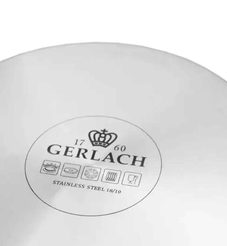 GERLACH SUPERIOR Komplet Garnki z pokrywkami 10 el + patelnie Gerlach Ambiente ThermoCoat 20, 24, 28 cm + Patelnia naleśnikowa 26 cm