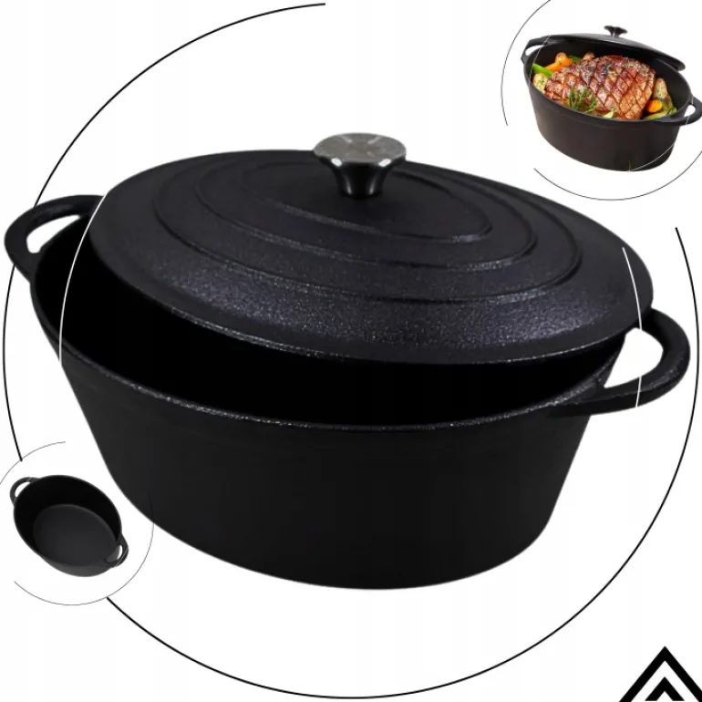 HAGE Brytfanna żeliwna 6,2 l z pokrywką Cast Iron