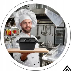 HAGE Forma żeliwna keksówka do ciasta chleba pasztetu 29 cm z pokrywką