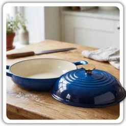 HAGE Garnek do pieczenia chleba 2 l żeliwny emaliowany 26 cm / niebieski
