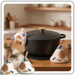 HAGE Garnek żeliwny emaliowany 3 l z pokrywką 22 cm czarny mat