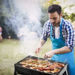 HAGE Grill przenośny węglowy kompaktowy 35x27x20 cm w walizce stalowy