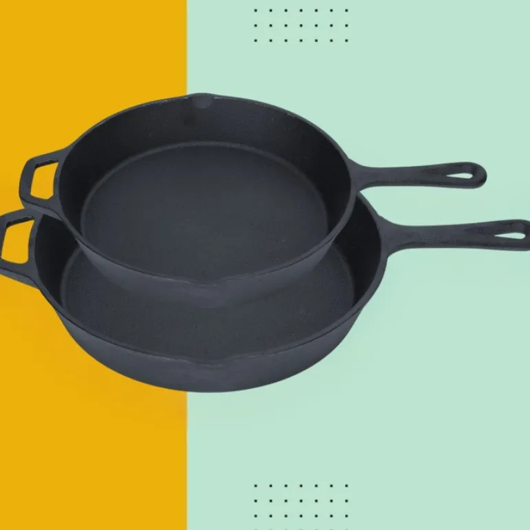 HAGE Komplet 2 Patelnie żeliwne 26,5/31 cm z uchem Cast Iron