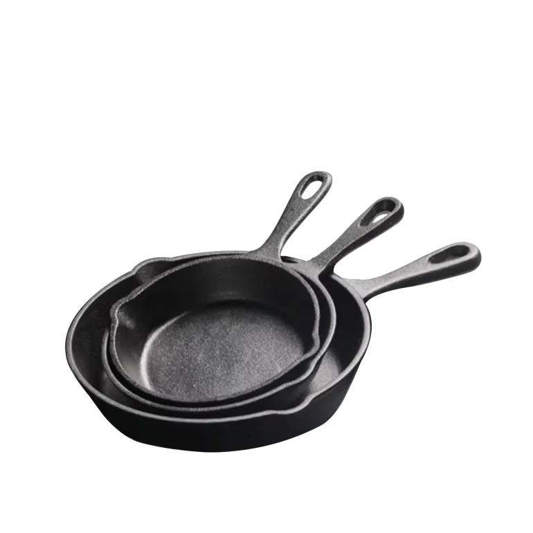 HAGE Komplet 3 Patelnie żeliwne 16/20/25,5 cm Cast Iron