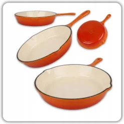 HAGE Patelnia żeliwna 20 cm / pomarańczowa
