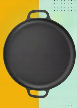HAGE Patelnia forma na grilla ognisko do pizzy 30 cm / żeliwo