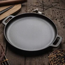 HAGE Patelnia forma na grilla ognisko do pizzy 30 cm / żeliwo