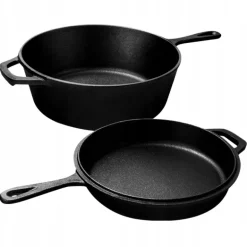 HAGE Rondel żeliwny 3w1 patelnia brytfanna 26 cm pokrywka Cast Iron