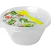 HEGA Lunch box z widelcem / Ø 14 cm / transparentny, zielony / tworzywo sztuczne