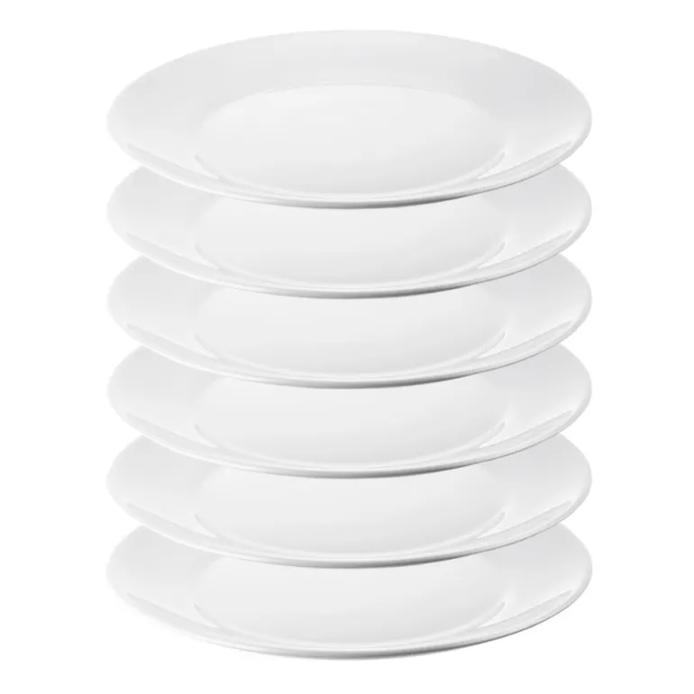 IKEA OFTAST BIAŁY 6x TALERZ 25 CM