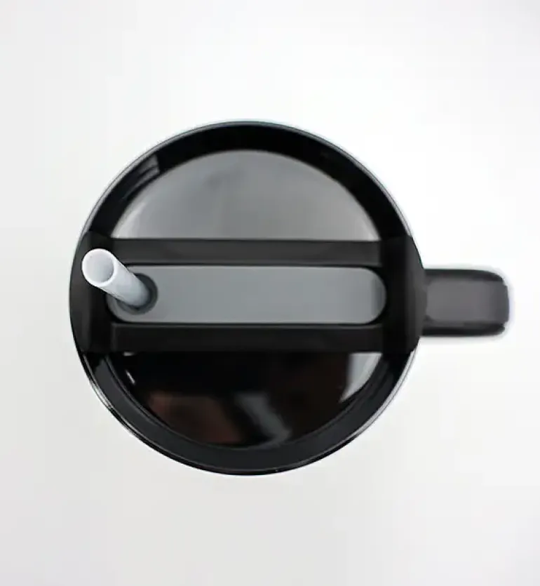 IMCHEX | BLACK | Kubek termiczny 1200 ml ze słomką + 10 szklanych słomek