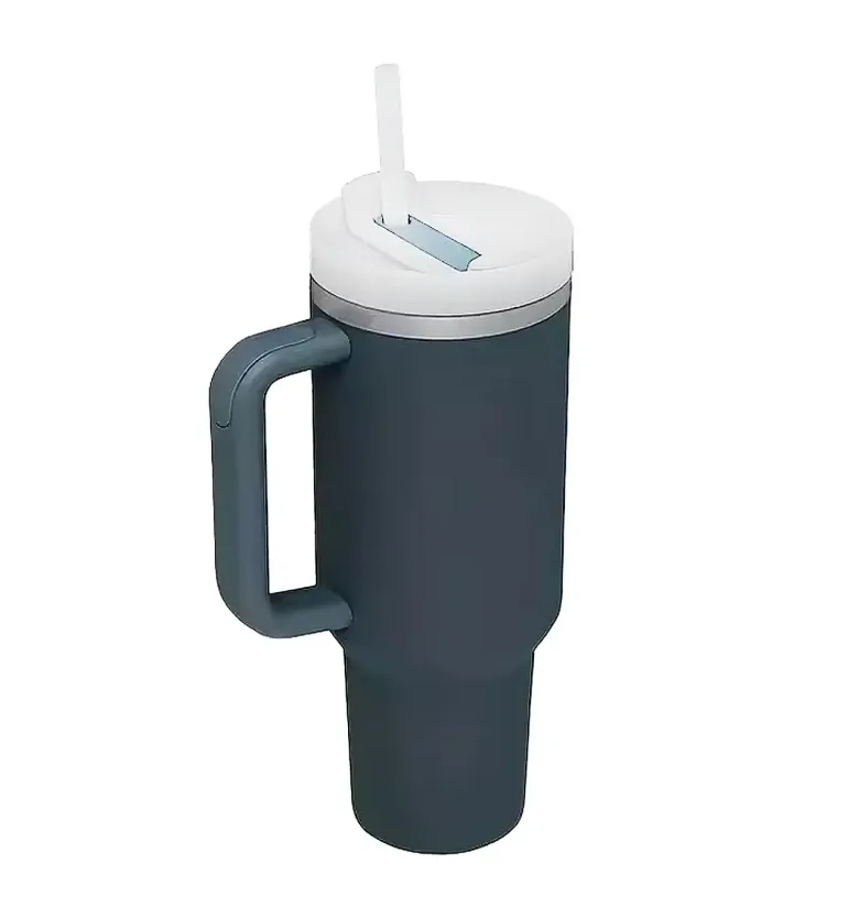 IMCHEX | CHARCOAL | Kubek termiczny 1200 ml ze słomką + 10 szklanych słomek