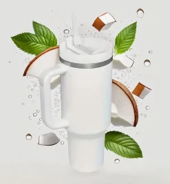 IMCHEX | SUBLIMATION | Kubek termiczny 1200 ml ze słomką + 10 szklanych słomek