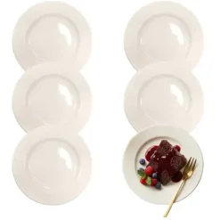 KAIA HOME AURA II Talerz deserowy 17 cm / 6 sztuk ceramika ecru