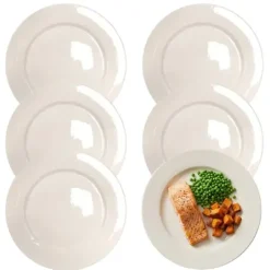 KAIA HOME AURA II Talerz obiadowy 26,5 cm / 18 sztuk ceramika ecru