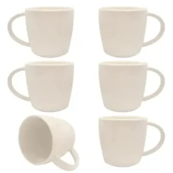 KAIA HOME AURA Kubek duży jumbo 650 ml 6 sztuk / ceramika ecru