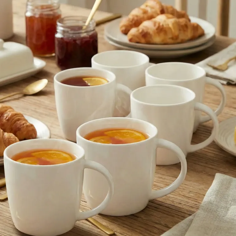 KAIA HOME AURA Kubek duży jumbo 650 ml 6 sztuk / ceramika ecru