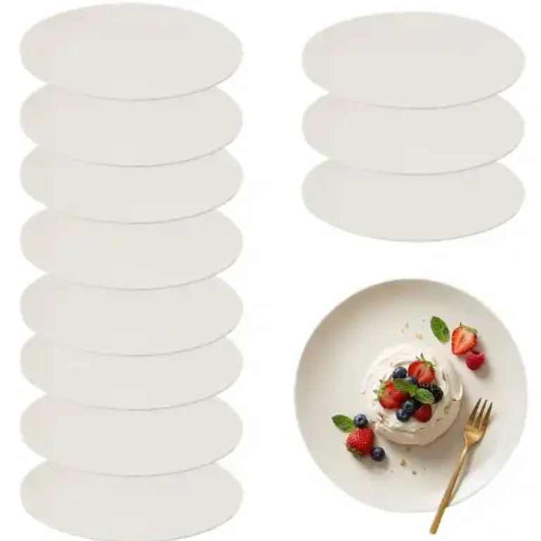 KAIA HOME AURA Talerz deserowy 20,5 cm / 12 sztuk ceramika ecru