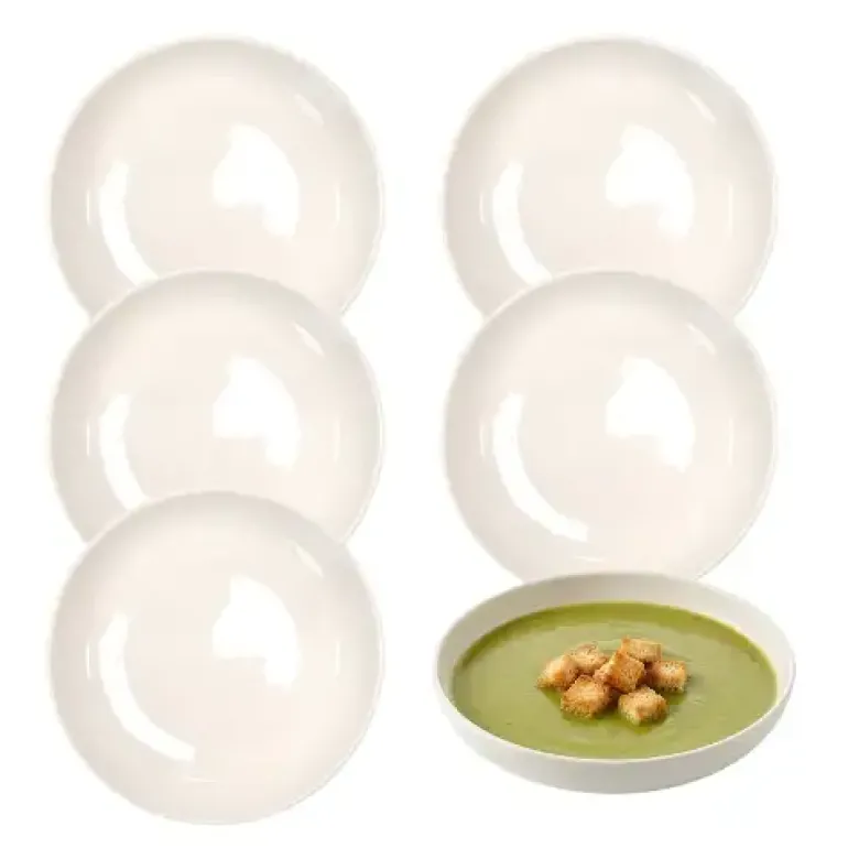 KAIA HOME AURA Talerz głęboki 21,5 cm / 6 sztuk ceramika ecru
