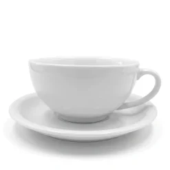 KAIA HOME BASIC Filiżanka 200 ml ze spodkiem 15 cm / ceramika biała