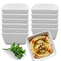 KAIA HOME BASIC Komplet 12x Miska czarka dipówka kwadrat 100 ml / 8,5 cm