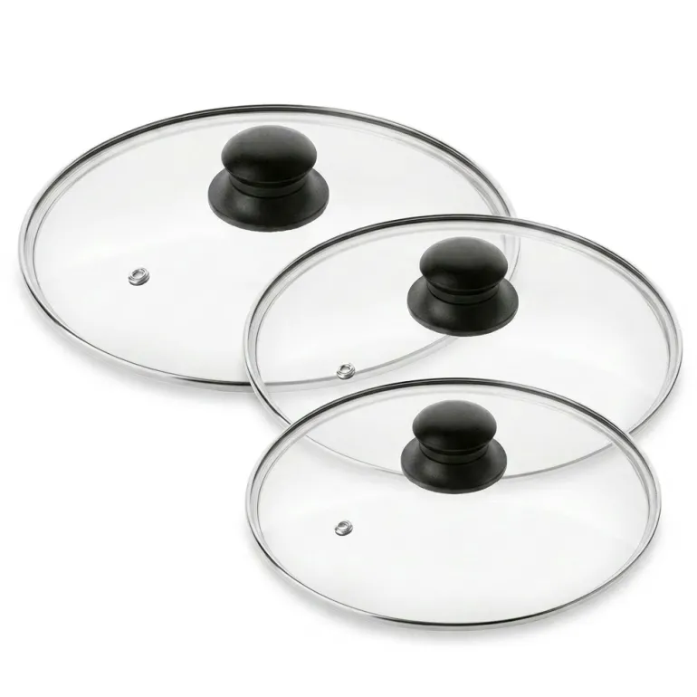 KAIA HOME Komplet 3 pokrywek szklanych 20, 24, 28 cm