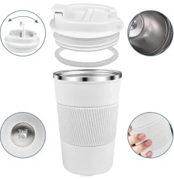 KAIA HOME | Komplet 2x Kubek termiczny 510 ml + 380 ml / białe