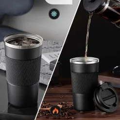 KAIA HOME | Kubek termiczny 510 ml antypoślizgowy / czarny