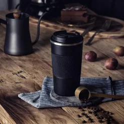 KAIA HOME | Kubek termiczny 510 ml antypoślizgowy / czarny