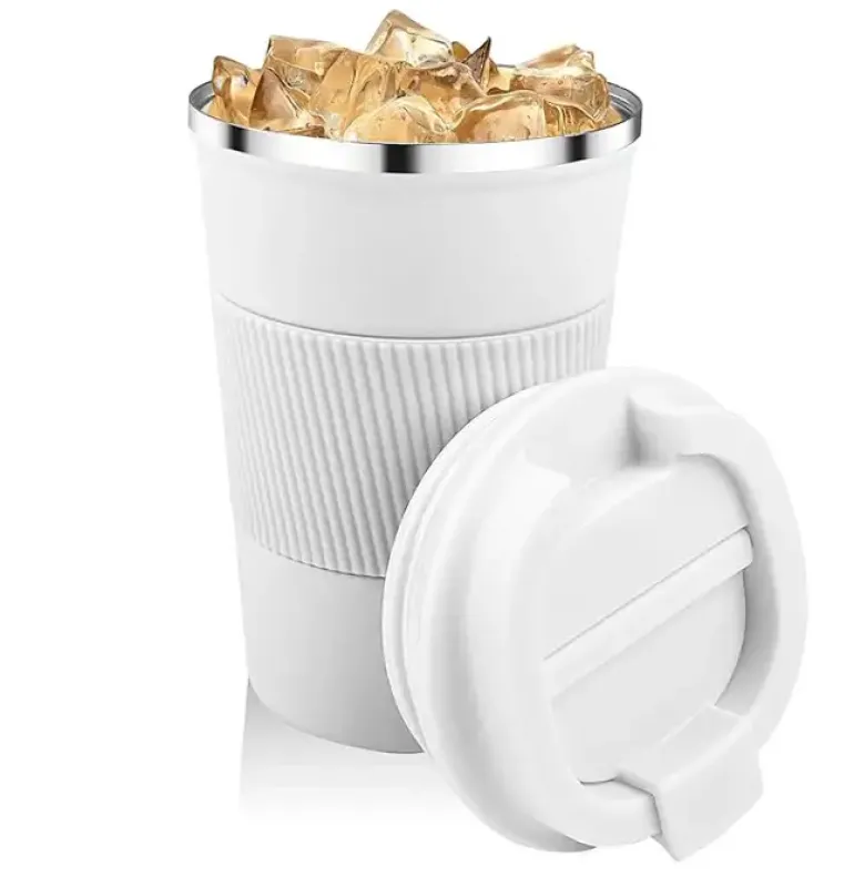 KAIA HOME | Kubek termiczny 380 ml antypoślizgowy / biały