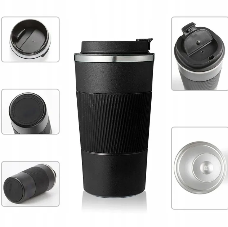 KAIA HOME | Kubek termiczny 510 ml antypoślizgowy / czerwony