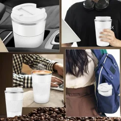 KAIA HOME | Kubek termiczny 510 ml antypoślizgowy / biały