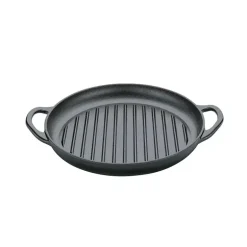 KÜCHENPROFI | Provence | żeliwna patelnia grillowa do serwowania, śred. 30 cm, czarna