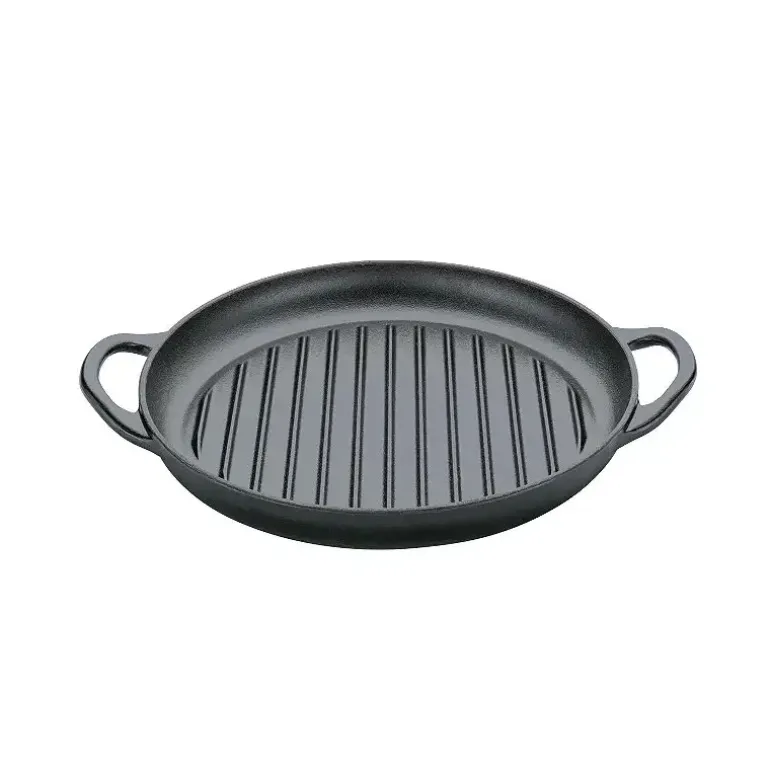 KÜCHENPROFI | Provence | żeliwna patelnia grillowa do serwowania, śred. 30 cm, czarna