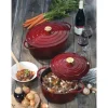 KÜCHENPROFI | Provence | garnek do zapiekania, emaliowane żeliwo, 4,2 l, śred. 24 x 11,5 cm, ciemnoczerwony/mosiądzowy