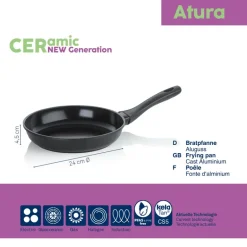 KELA | Atura | patelnia z ceramiczną powłoką nieprzywierającą, śred. 24 cm