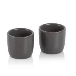 KELA BOB Kieliszki do jajek 2 szt. / ciemnoszare / porcelana / FreeForm