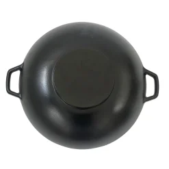 KELA CALIDO Wok ⌀ 36 cm ze szklaną pokrywą 4 l / żeliwo emaliowane / czarny