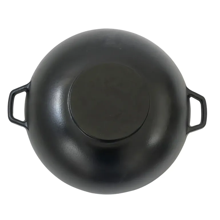 KELA CALIDO Wok ⌀ 36 cm ze szklaną pokrywą 4 l / żeliwo emaliowane / czarny