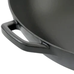 KELA CALIDO Wok ⌀ 36 cm ze szklaną pokrywą 4 l / żeliwo emaliowane / czarny