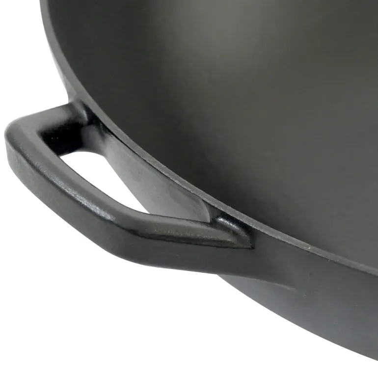 KELA CALIDO Wok ⌀ 36 cm ze szklaną pokrywą 4 l / żeliwo emaliowane / czarny