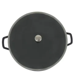 KELA CALIDO Wok ⌀ 36 cm ze szklaną pokrywą 4 l / żeliwo emaliowane / czarny
